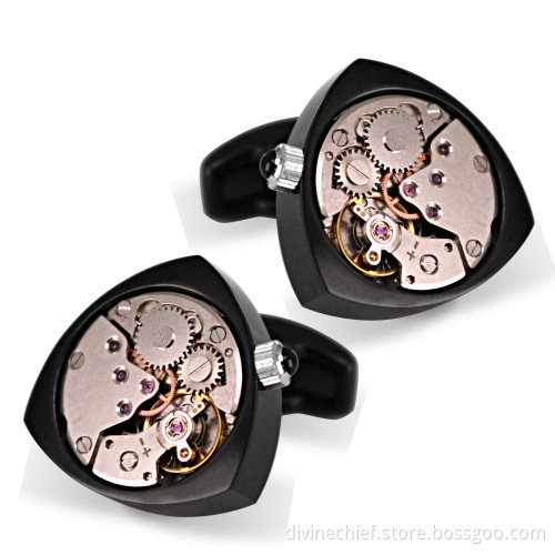 Novelty Peach Heart Men's Shirt Cufflinks Factory Wholesale Mechanism Cufflinks Movement Cufflinks WM-831A
